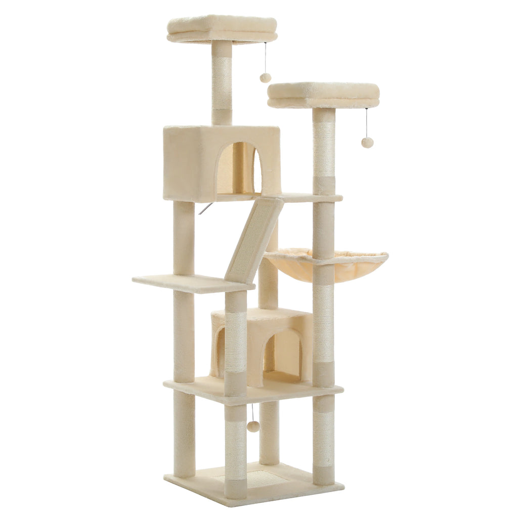 Multi-Level Cat Tree with Scratching Posts, Cozy Condo, Hammock, Large Cat Tower for Indoor Cats, Cat Scratching Board, Cat Toys Whispering Desires Shoppe