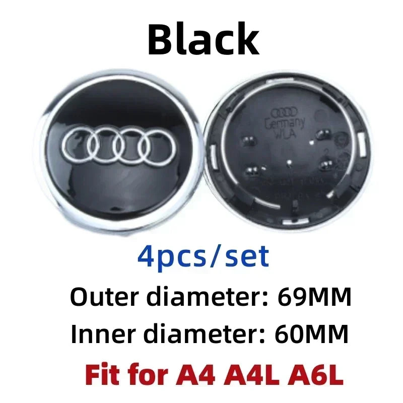 Replacement Wheel Center Caps – Set of 4, 60–77 mm Options