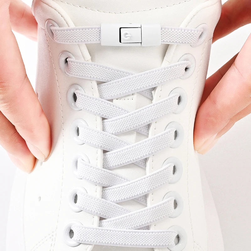 No-Tie Elastic Shoelaces with Press Locks – 8 mm
