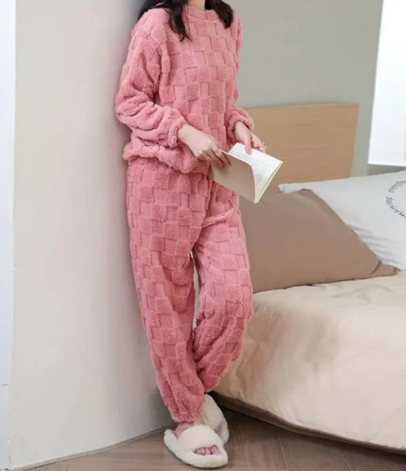 Women's Cotton-Blend Long-Sleeve Pajama Set