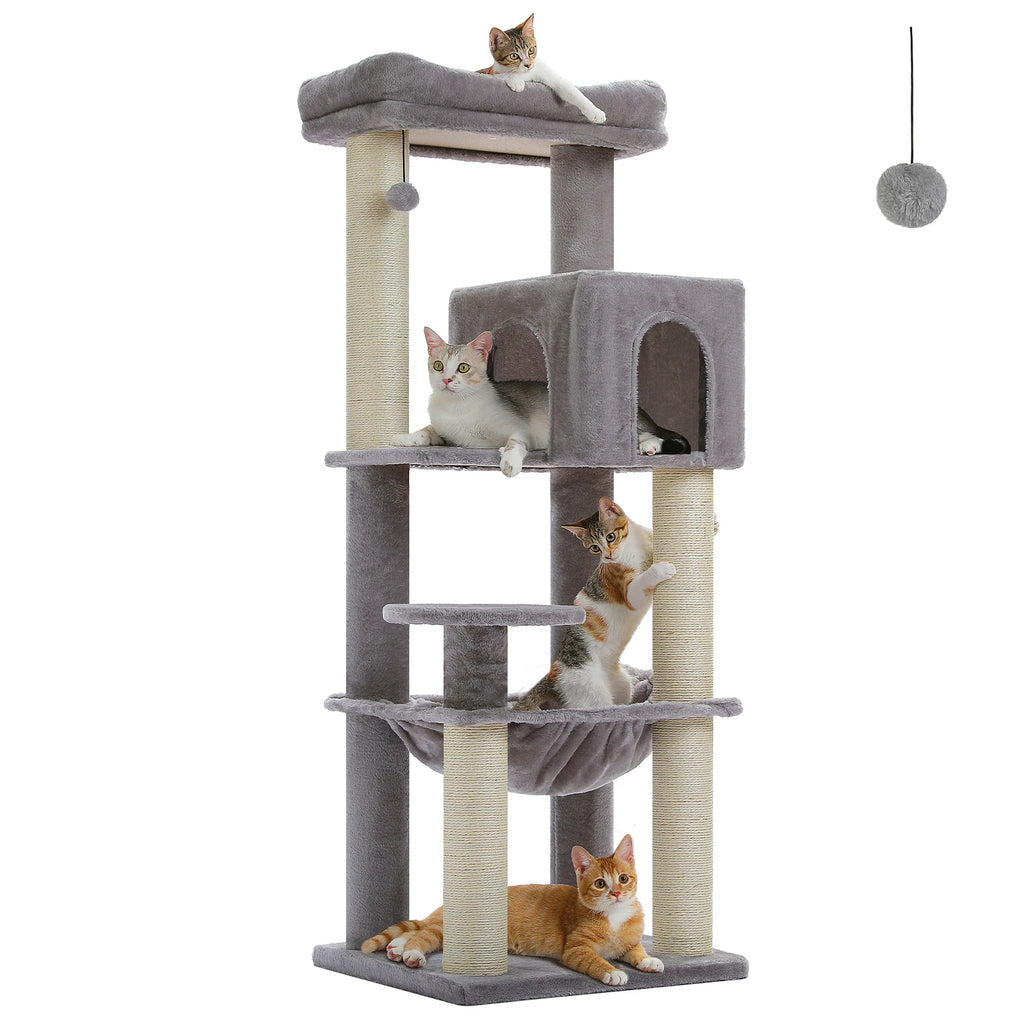 147cm Cat Tree with Large Condo & Hammock