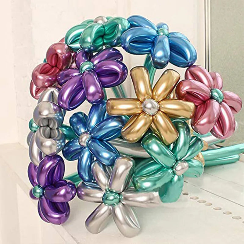 Long Metallic Latex Modeling Balloons