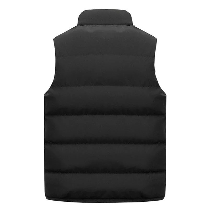 Men's Cotton-Lined Zip-Up Sleeveless Vest