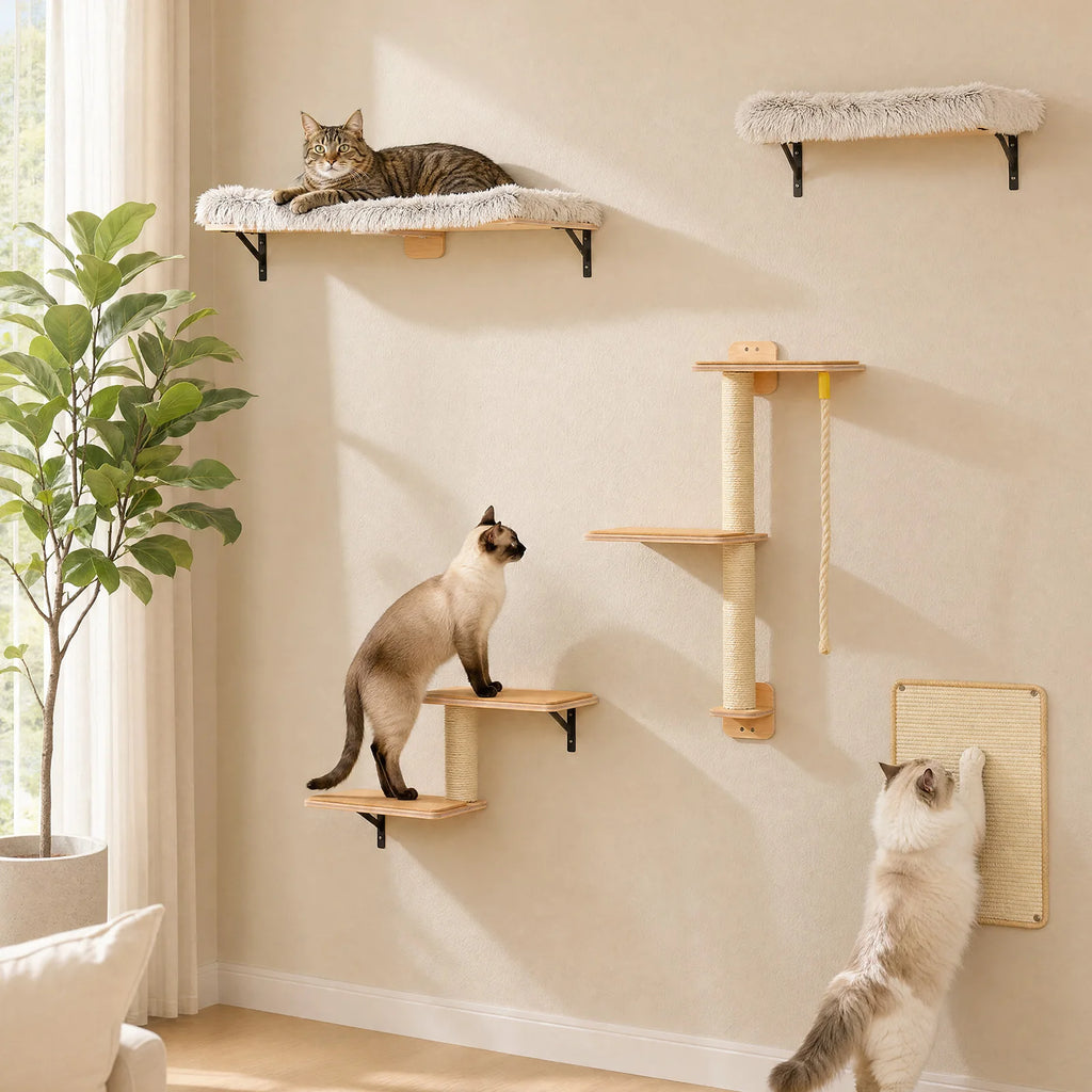 PAWZ Road Five-in-One Wall-Mounted Cat Climbing Set