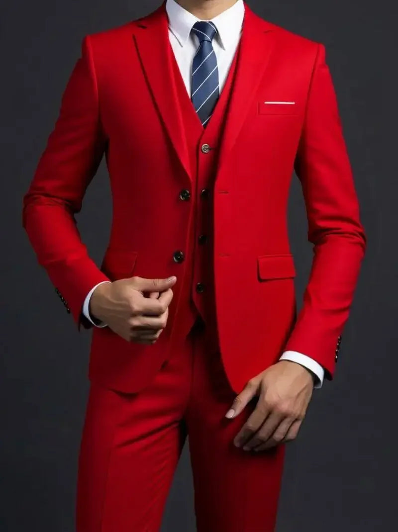Men's Three-Piece Suit – Blazer, Vest & Trousers