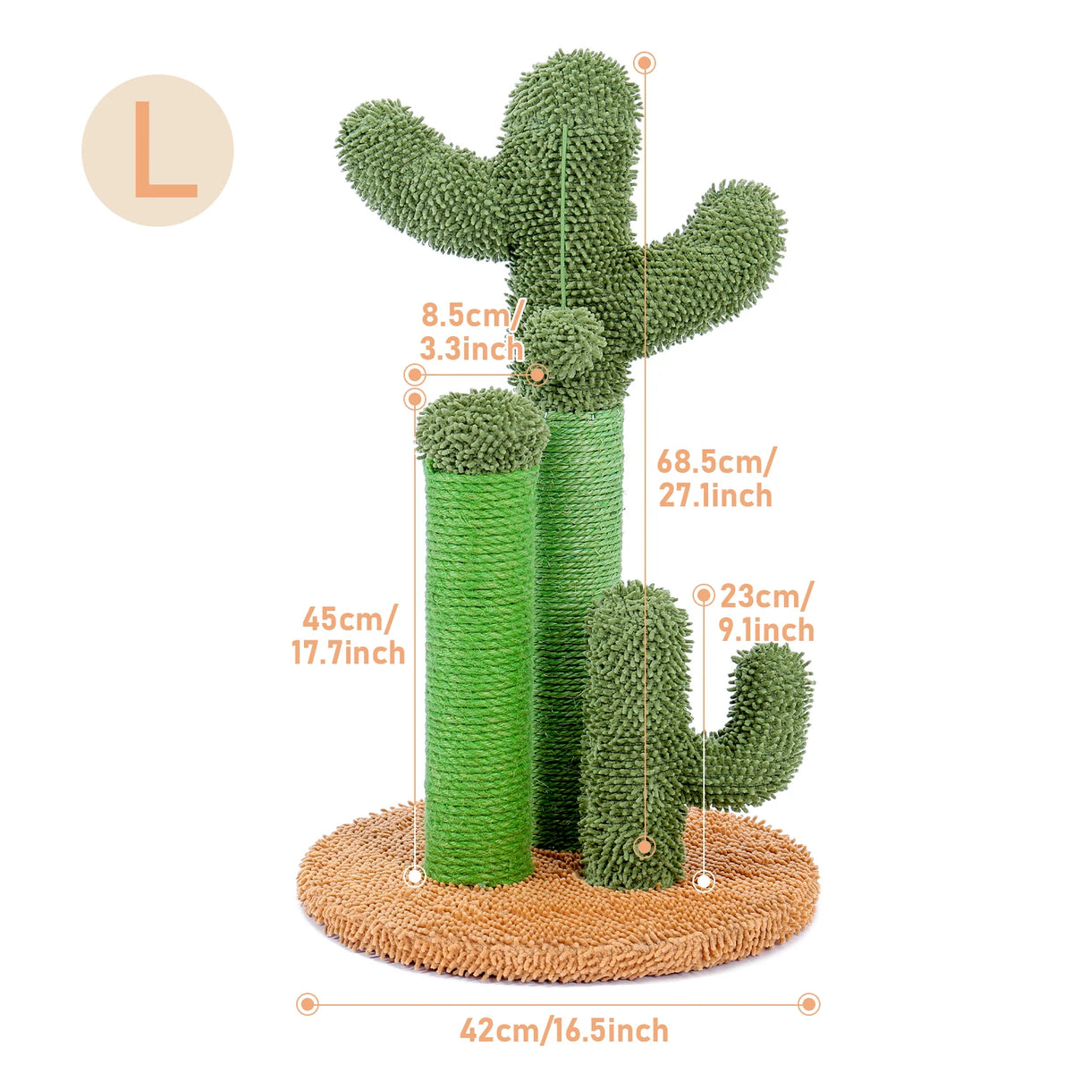 Cactus Cat Scratching Post with Three Poles