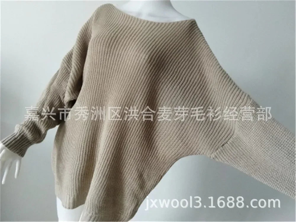 2026 New Winter Knitwear Women's Batwing Sleeve Knitted Pullover Solid Casual Loose Sweaters Ladies O-Neck Basic Pullover Jumper Whispering Desires Shoppe
