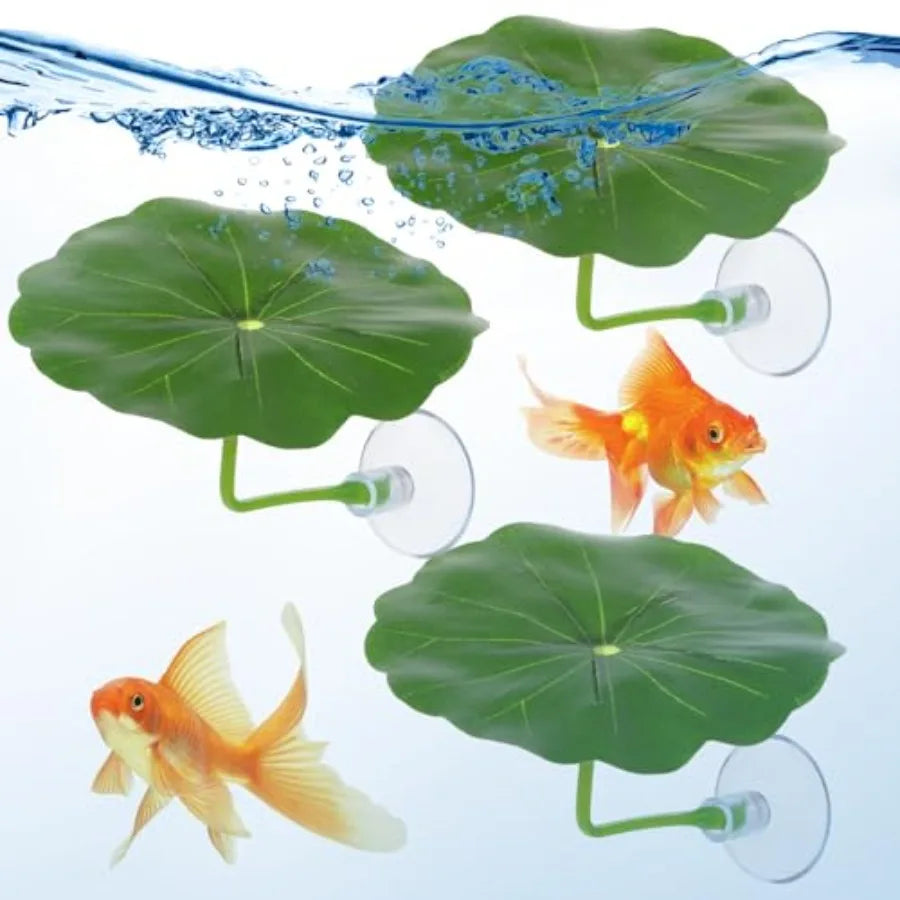 3 Pcs Betta Fish Leaf Hammock for Aquarium Decoration, Green Plastic Resting Spot with Suction Cup, Practical Breeding and Rest Whispering Desires Shoppe