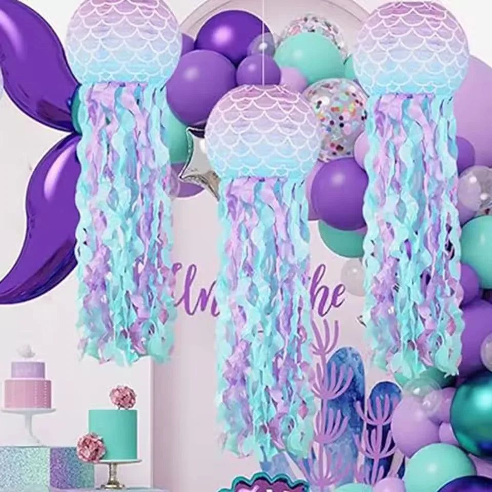 Blue Jellyfish Paper Lanterns, 1/3/6 Pack