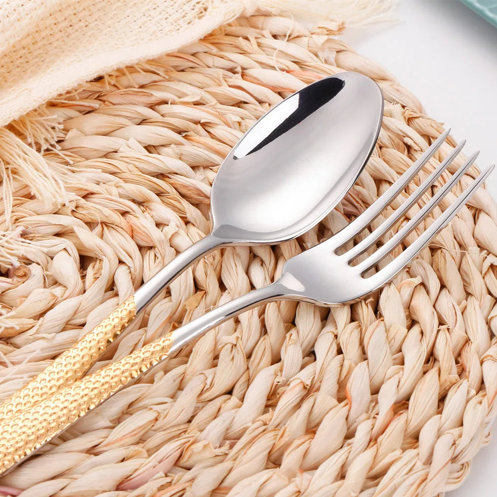 Hammered-Handle Stainless Steel Dinner Forks