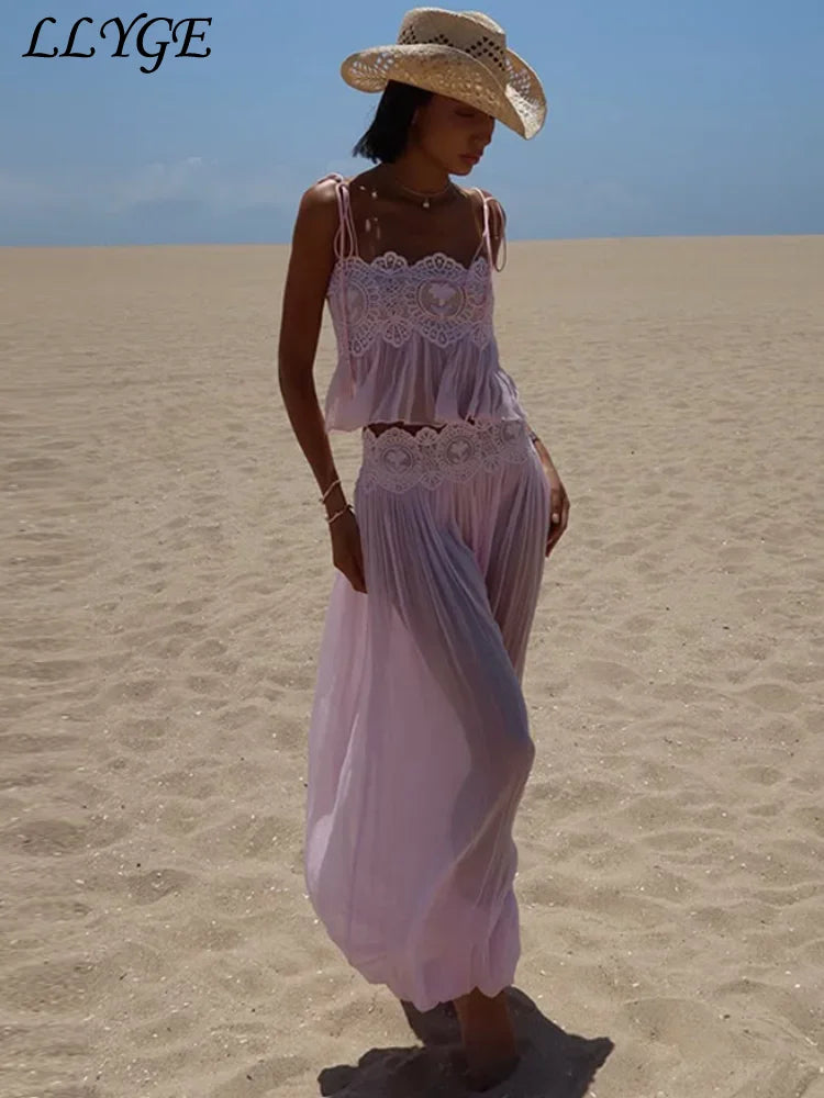 Women's Lace-Look Top and Pants — Top or Set Options