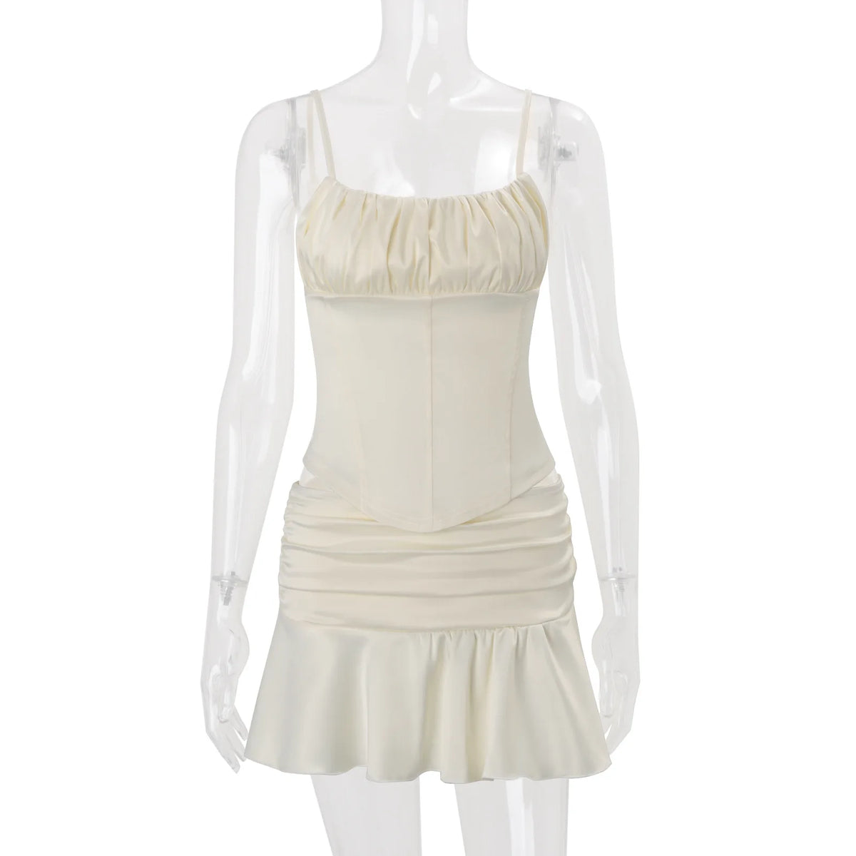 Strap Top & Ruffle Skirt Set
