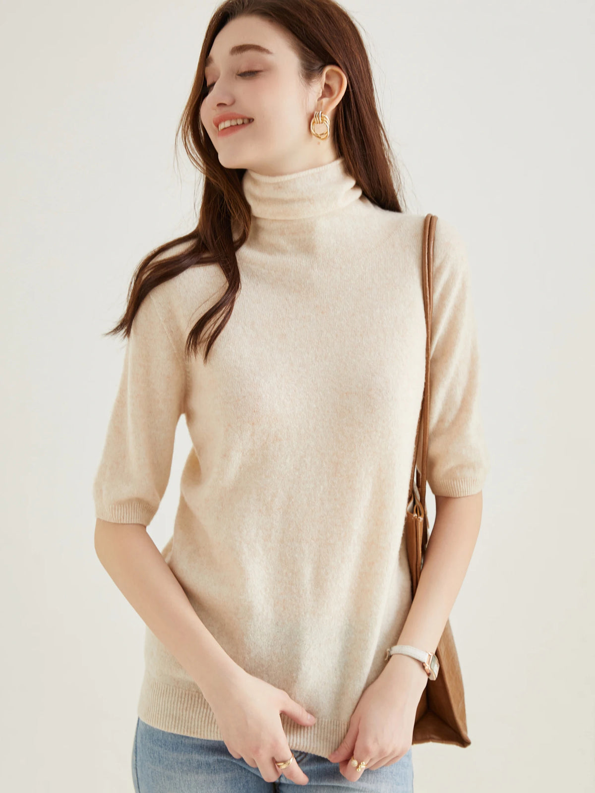 Women's Knit Tops Short Sleeve Fashion Women Sweaters New 100% Merino Wool Knitwears Vintage Sweater Turtleneck Pullover Clothes Whispering Desires Shoppe