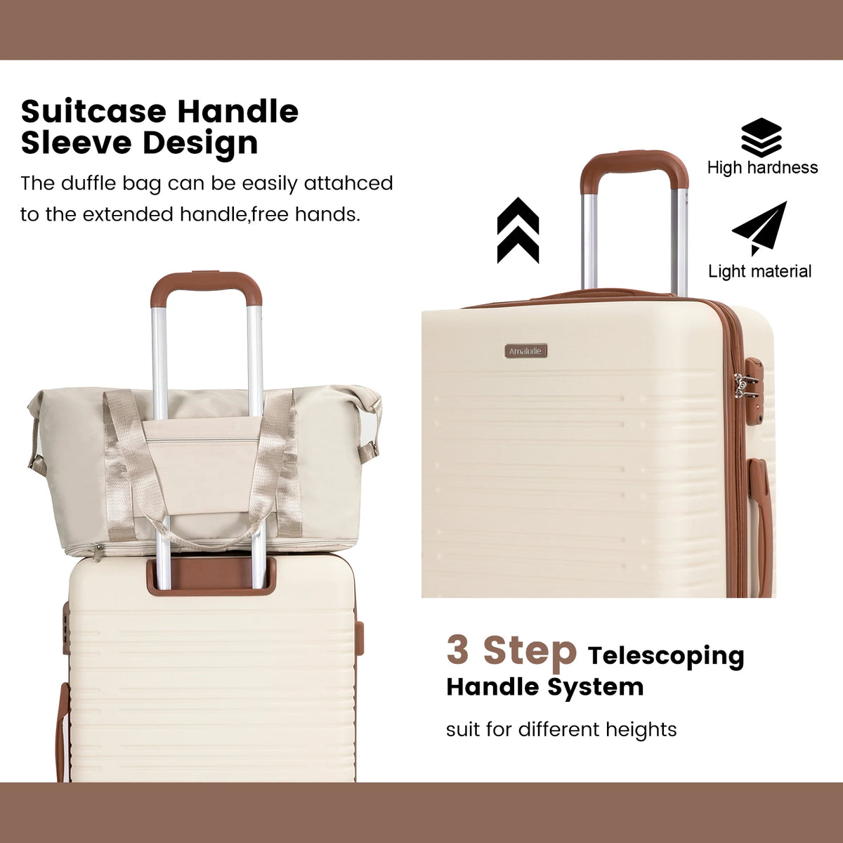 Luggage Sets 5-Piece Suitcases with Double Spinner Wheel,Suitcase Set ABS Hard Case Luggage with TSA Lock Whispering Desires Shoppe