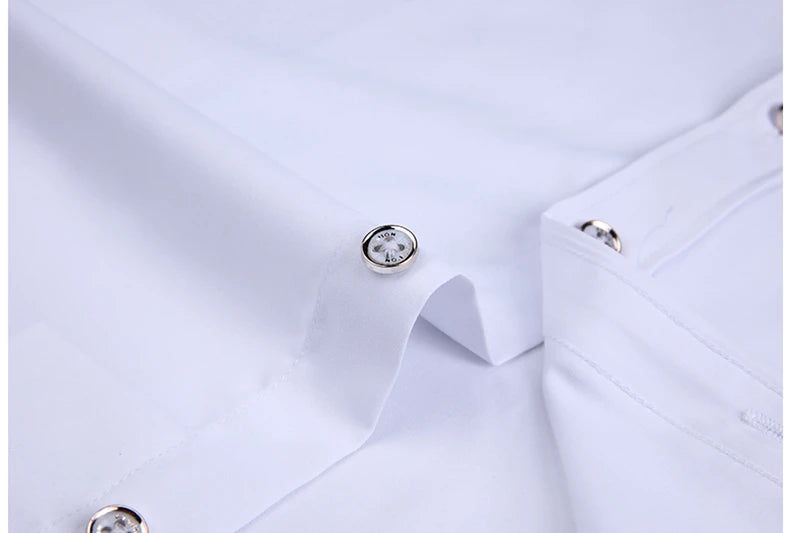 Men's Long-Sleeve Smart Casual Button-Up Shirt