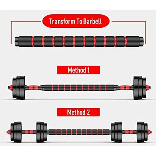 22 lb Convertible Dumbbell & Barbell Set