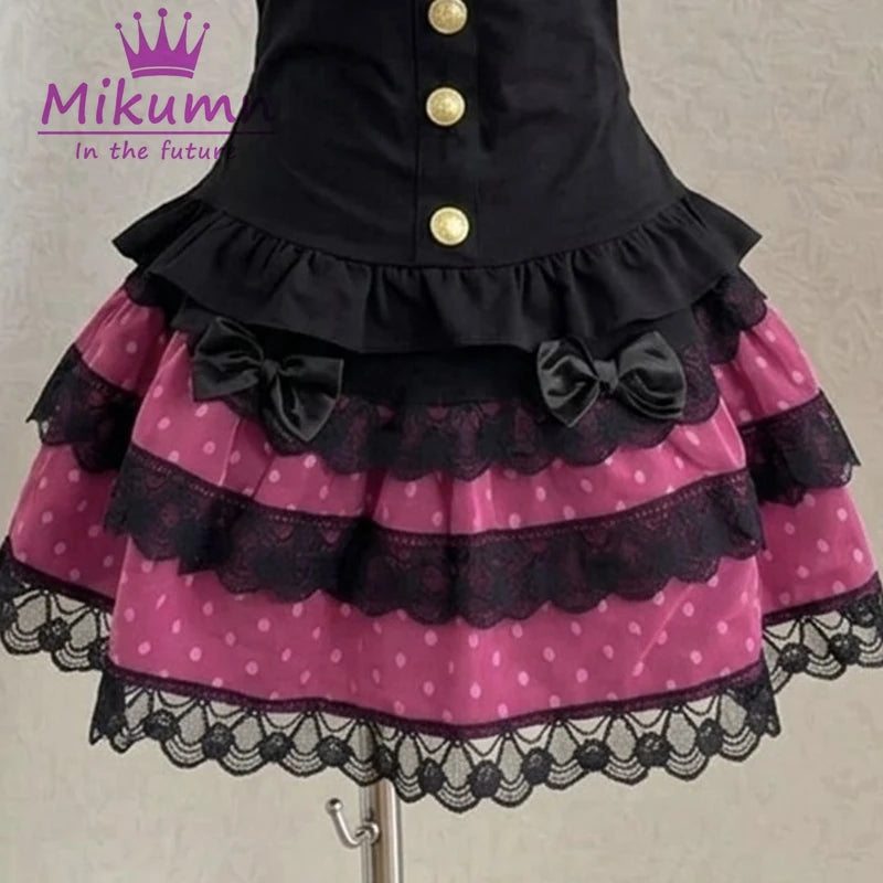 Women's Bow Top and Tiered Mini Skirt — Separates or Set