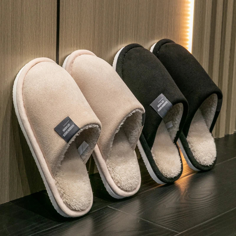 Men’s Faux-Suede Plush Indoor Slippers