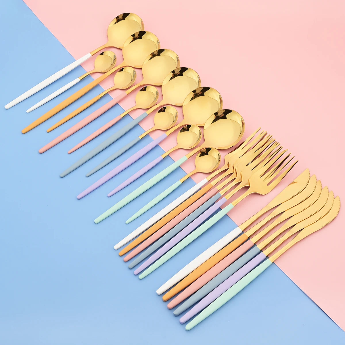 HELOTIC Stainless Steel Flatware — 24 Pieces