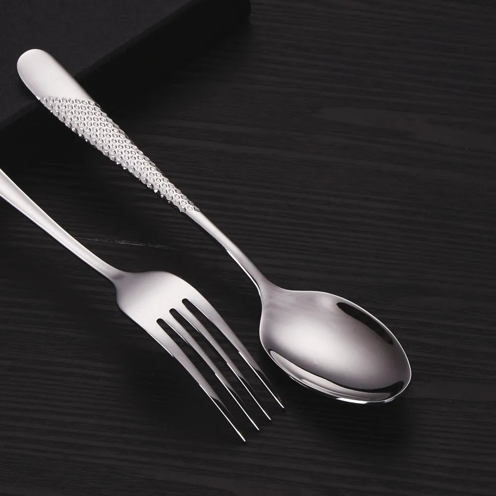Hammered-Handle Stainless Steel Dinner Forks