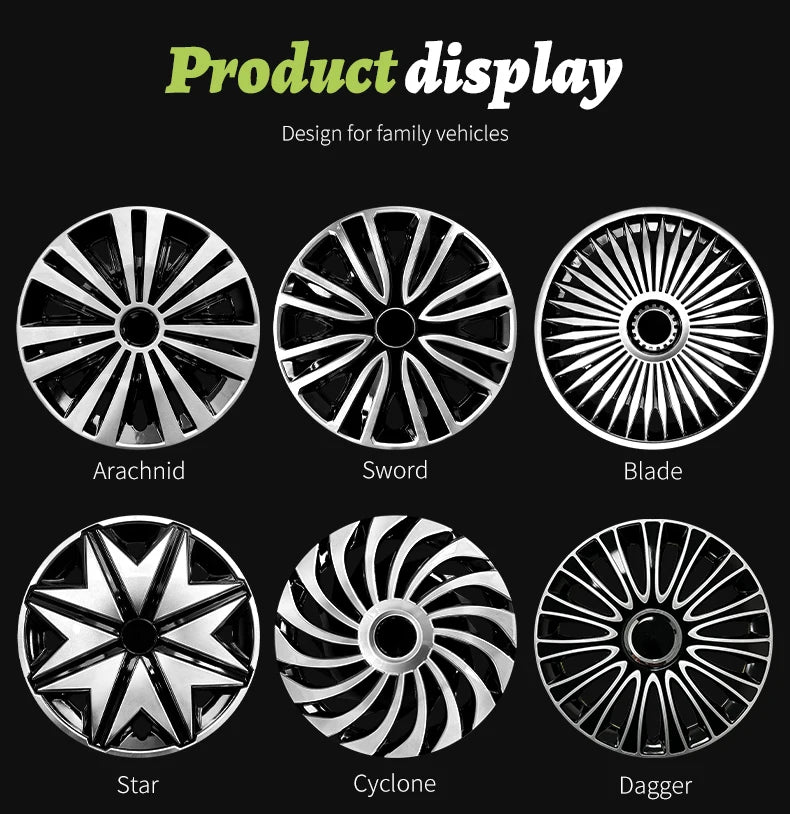 MOTENIO 15-Inch Wheel Covers – Set of 4