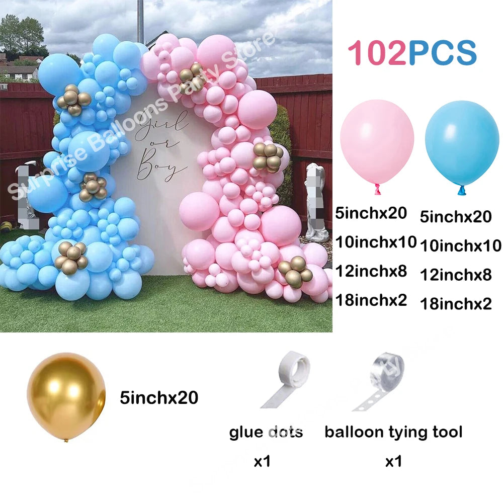 Pink & Blue Balloon Garland Kit Options