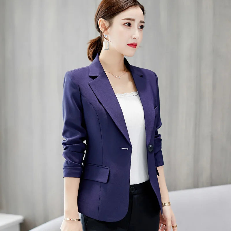 Women's Slim-Fit Single-Button Office Blazer