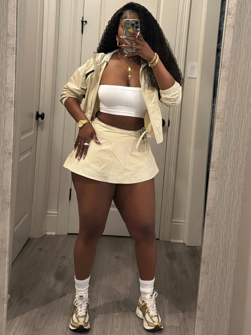 Long-Sleeve Top & Mini Skirt Set