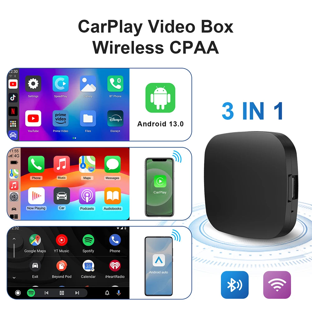 LEXXSON Wireless CarPlay & Android Auto AI Box