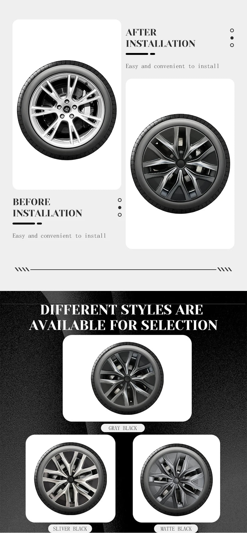 TSLLUG 19-Inch Wheel Covers for Tesla Model Y – Set of 4
