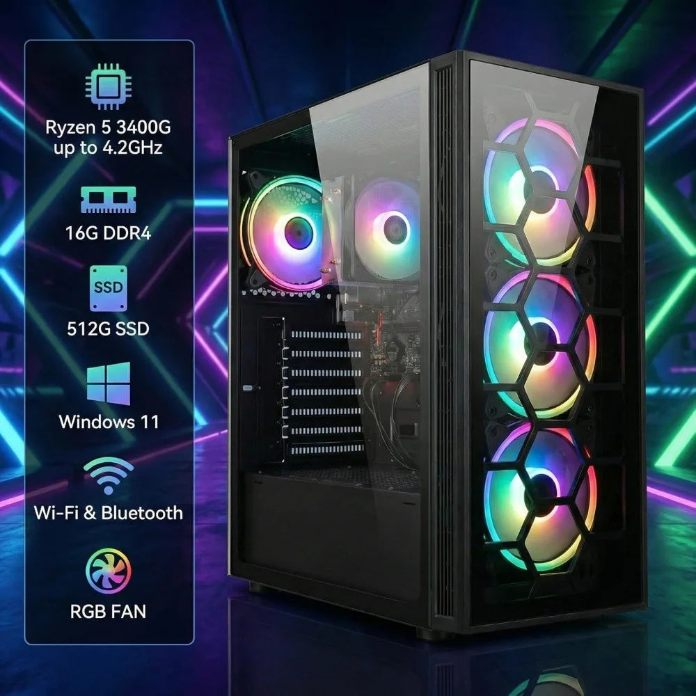 Ryzen 5 3400G Desktop — 16 GB RAM / 512 GB SSD