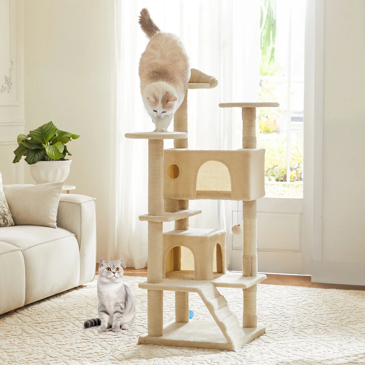 JHK 54" Cat Tree with Sisal Scratching Posts