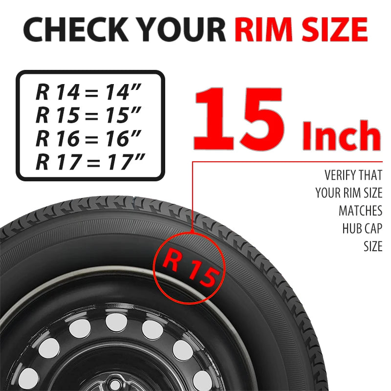 MOTENIO 15-Inch Wheel Covers – Set of 4