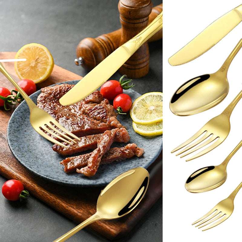 Crown-Design Stainless Steel Flatware — Assorted Packs