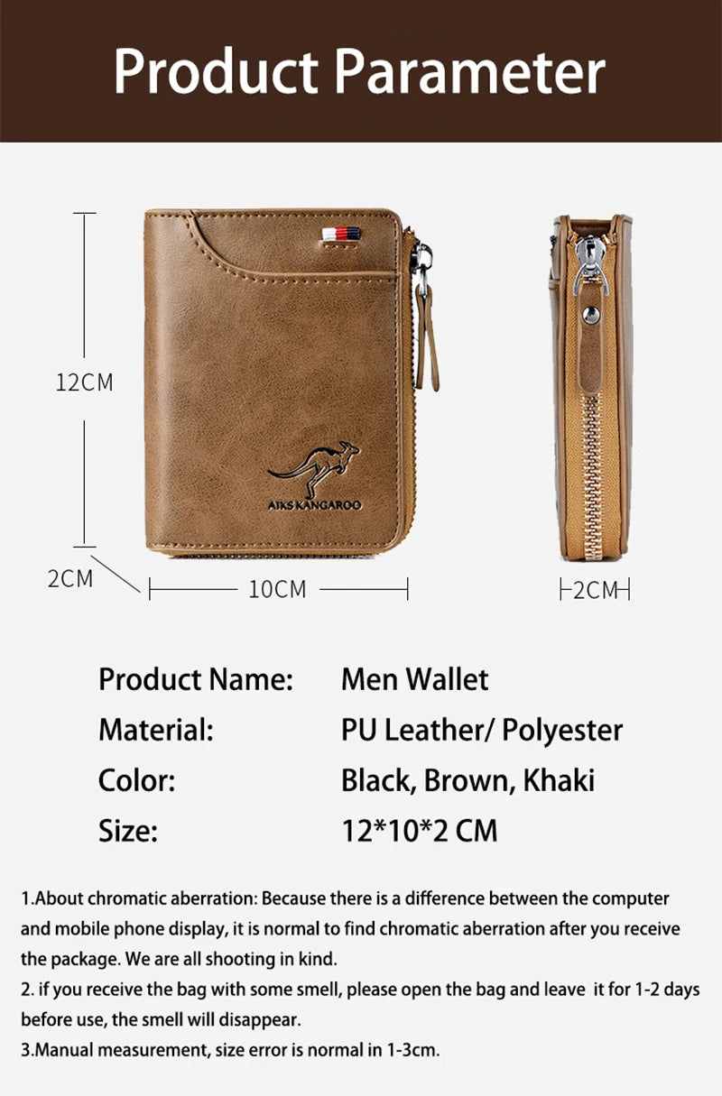 Men's Zipper Wallet & Card Holder