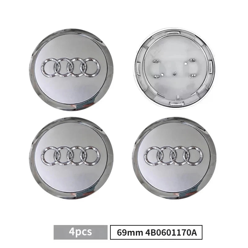 Wheel Center Caps – Set of 4, 60–69 mm Options
