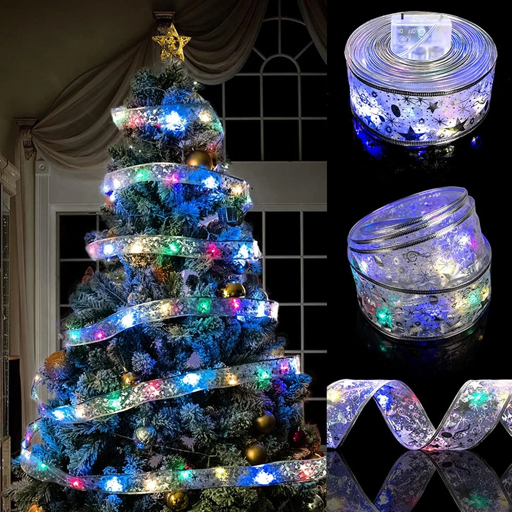 Christmas Ribbon Fairy Lights, 3 m or 5 m