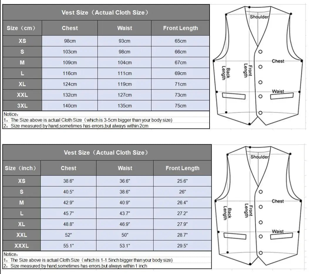Men's Herringbone-Style Formal Suit Vest