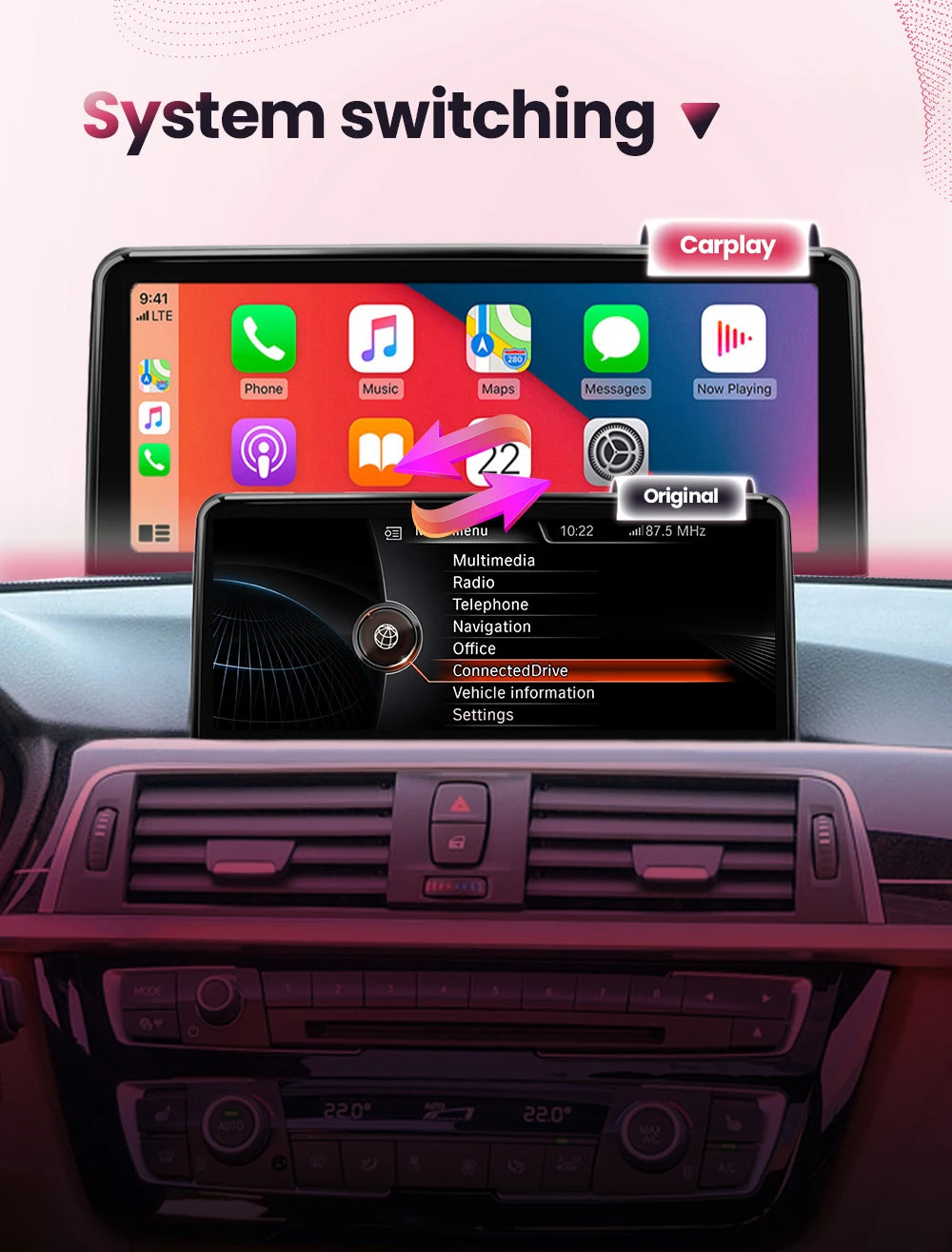 BONROAD 10.25-Inch CarPlay Display for BMW X5 / X6