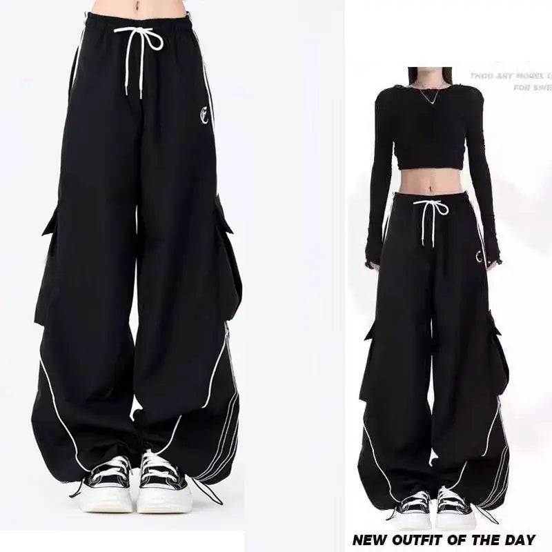 Women's Layered-Look Hooded Top and Cargo Pants Set