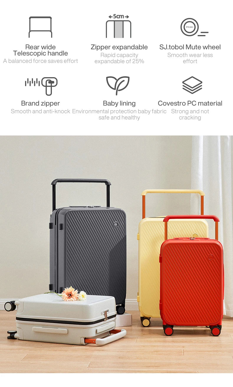 Mixi Expandable Carry On Luggage Lightweight Large Capacity Wide Handle PC Travel Suitcases Spinner Wheels TSA Lock 20 24 Inch Dsers