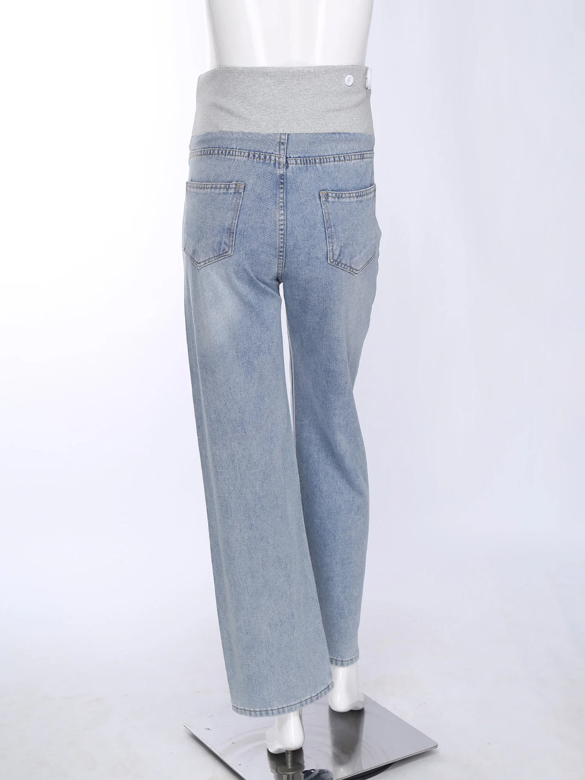 Pregnant Women Jeans High Waist Support Belly Maternity Hip Lifting Elastic Denim Pants Shorts for Daily Work Street Loungewear Whispering Desires Shoppe