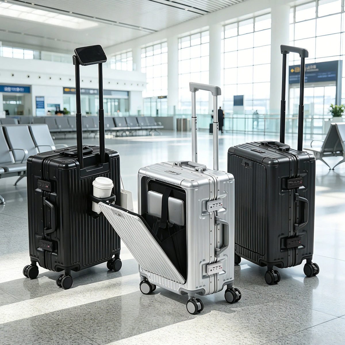 BunyFly Aluminum Frame Boarding Laptop Trolley Case 20 Inch Front Opening  Suitcase Cabin Luggage Bag Whispering Desires Shoppe