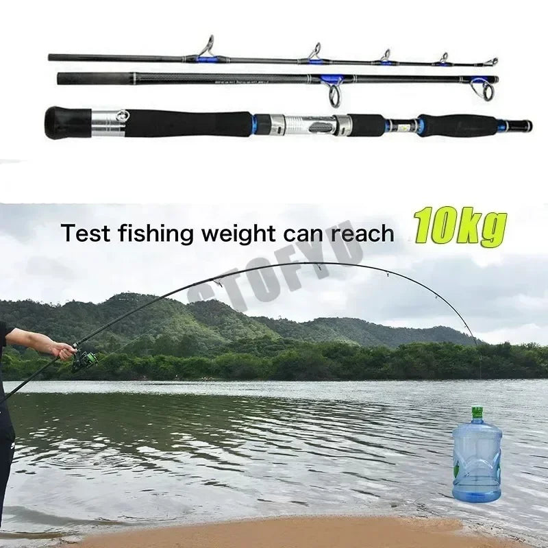 Three-Piece Carbon Boat Rod — 1.8 or 2.1 m