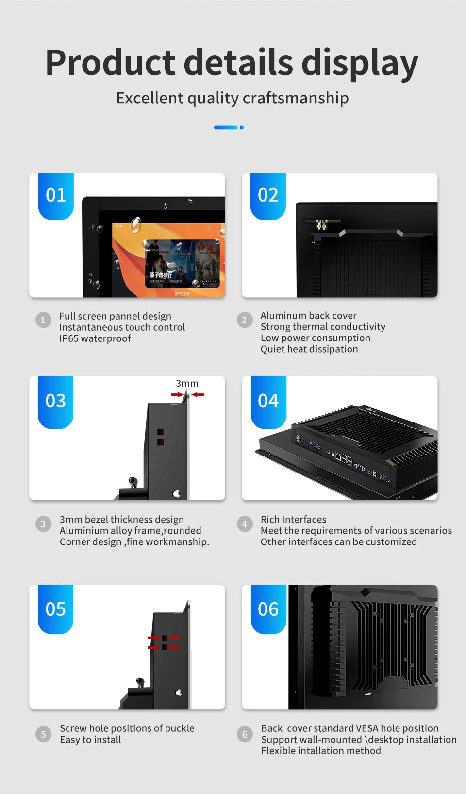 15.6-Inch Industrial Panel PC and Monitor Options