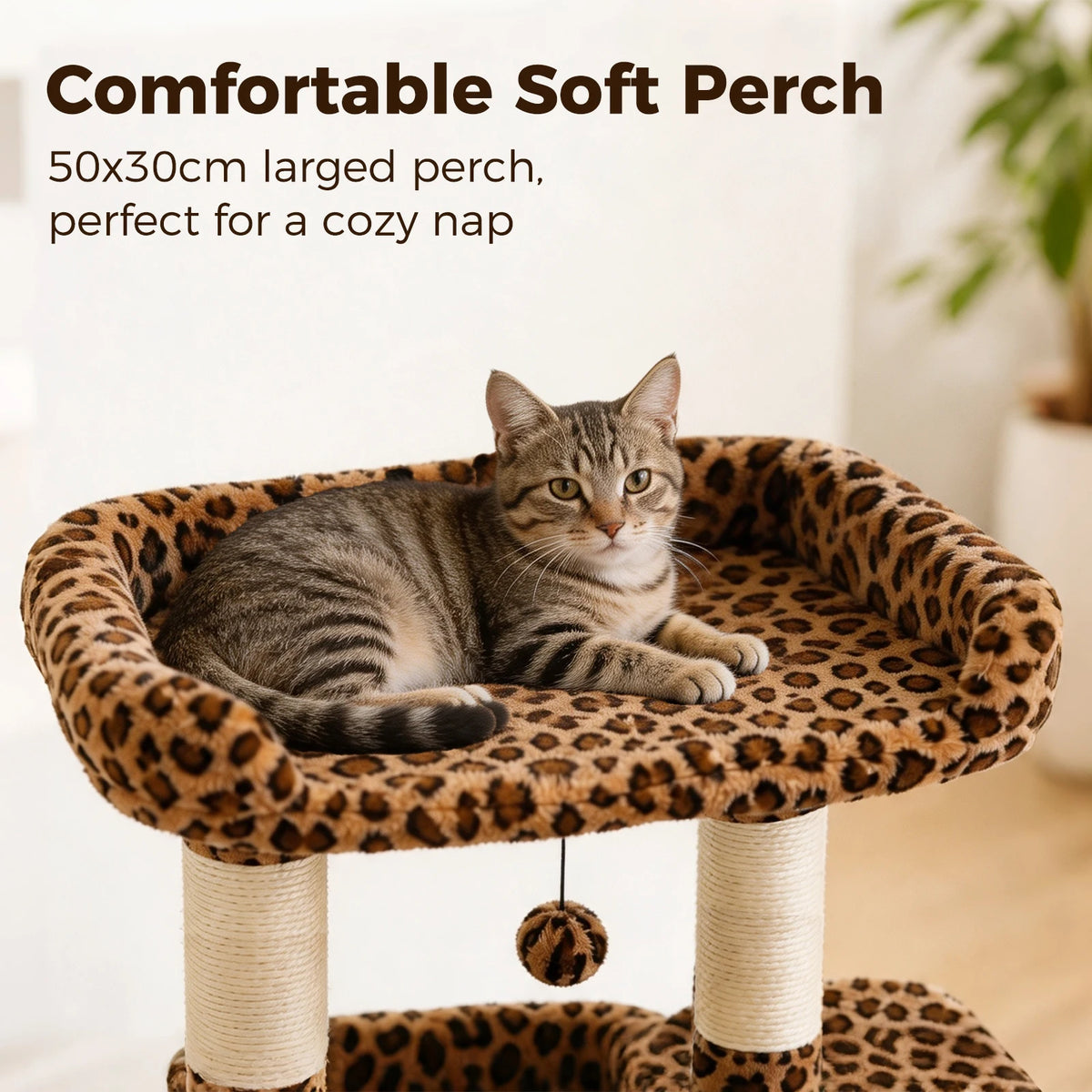 27" Cat Tree with Condo, Perch & Scratching Post