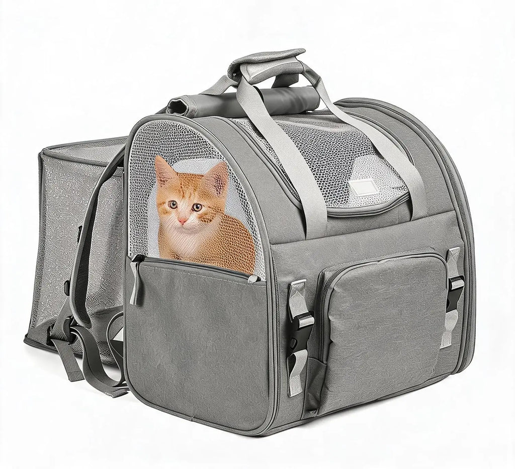 Expandable Mesh Pet Carrier Backpack