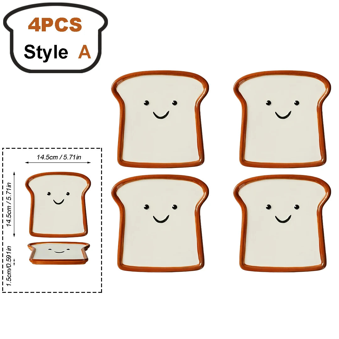 Toast-Design Ceramic Tableware with Storage Box