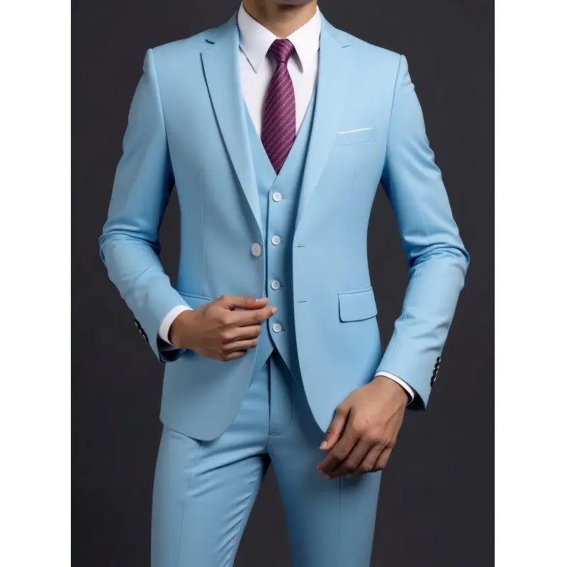 Men's Three-Piece Suit – Blazer, Vest & Trousers