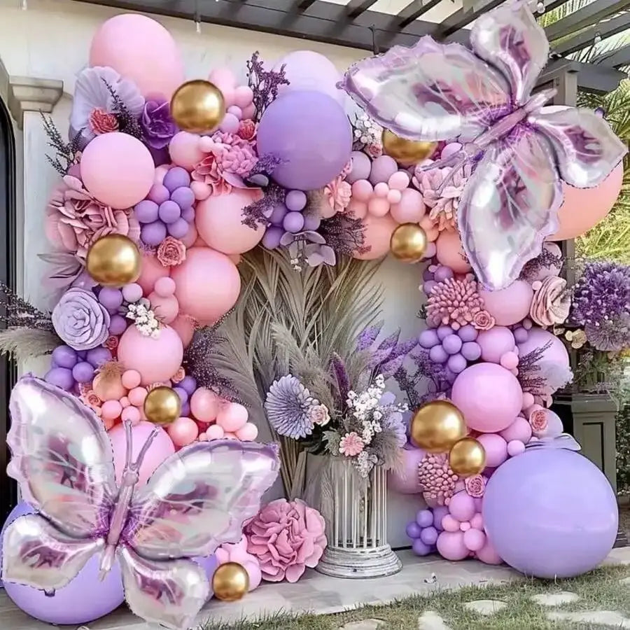 Purple Butterfly Balloon Garland Kit, 172 Pieces